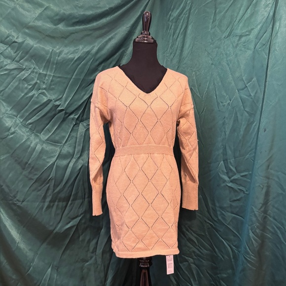 Cupshe Dresses & Skirts - Lace-Trimmed Sweater Dress NWT